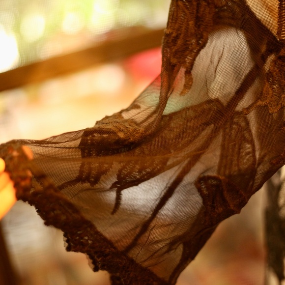 Black Butterfly Lace Cottagecore Peasant Duster Cover - Picture 5 of 7